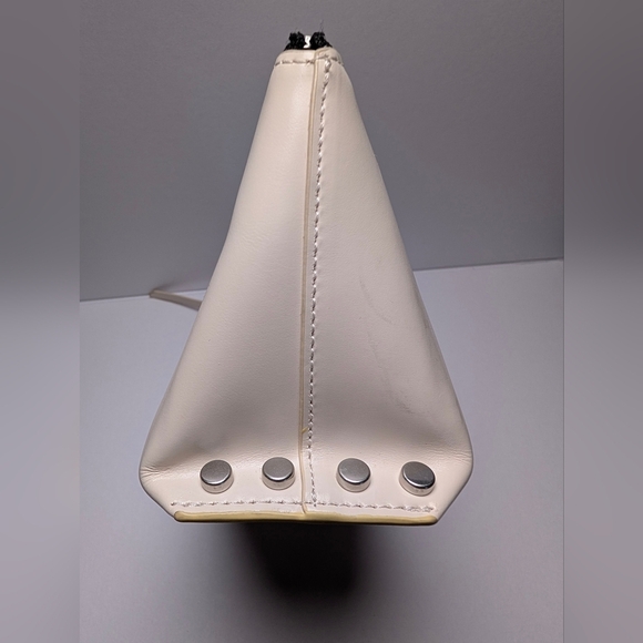 Small White leather AllSaints Anais Pouch Makeup Case (W/ Free Diptyque Samples) - Picture 3 of 14